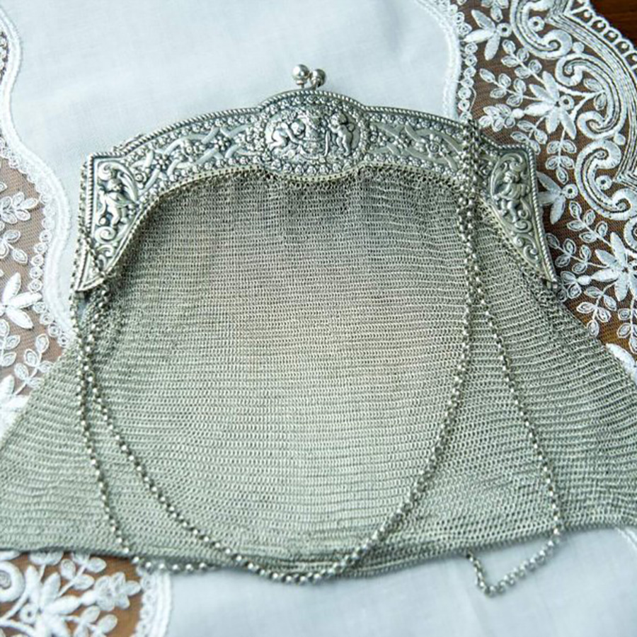 silver, evening purse with a change purse, circa 1920 - a great Christmas gift idea for her